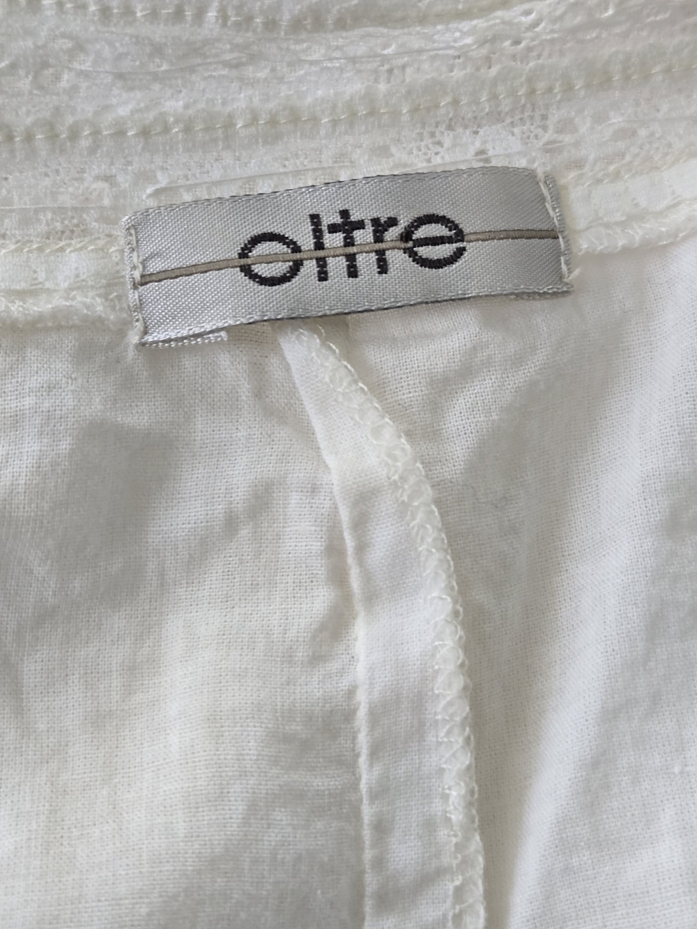 White Women's Linen Blend Top By OLTRE